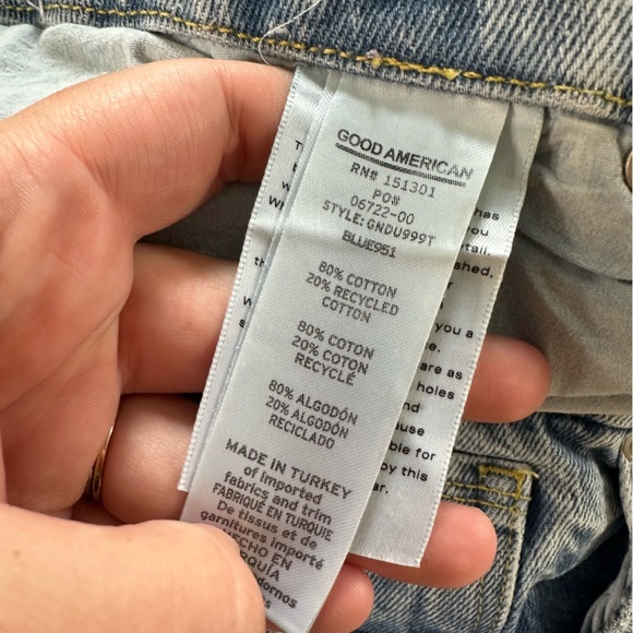 Good American Good Heritage Blue 951 Straight Legs 90s Cropped Jeans Womens 18 - Picture 6 of 8